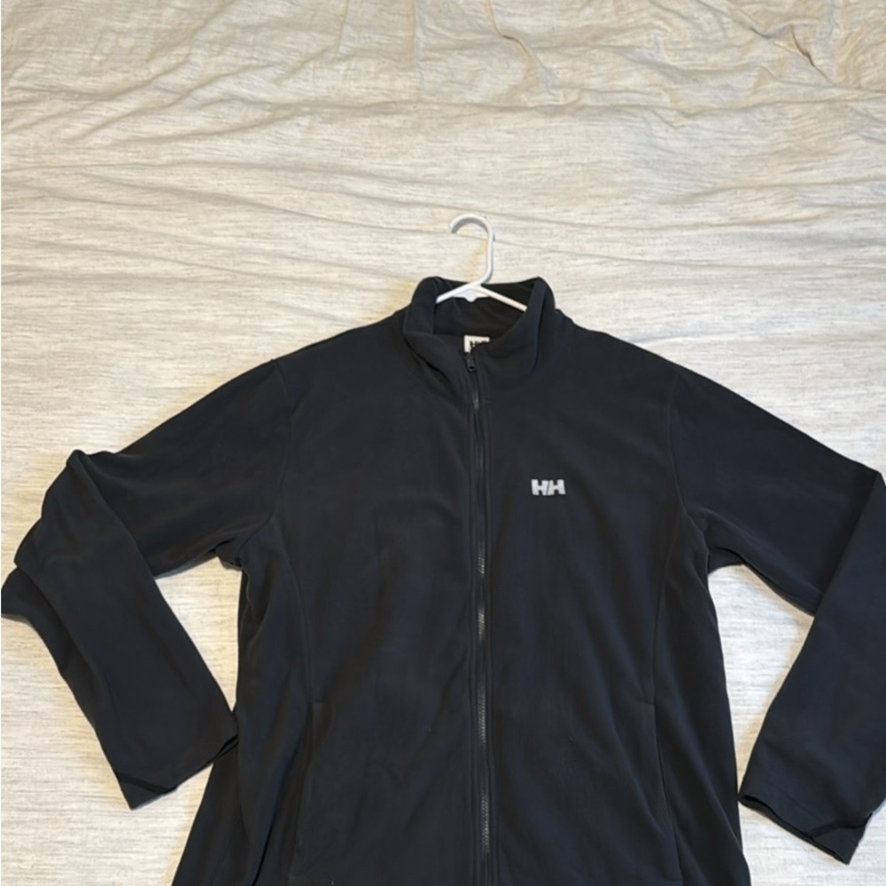 Helly Hansen Gray Fleece Jacket with High Collar and Zipper